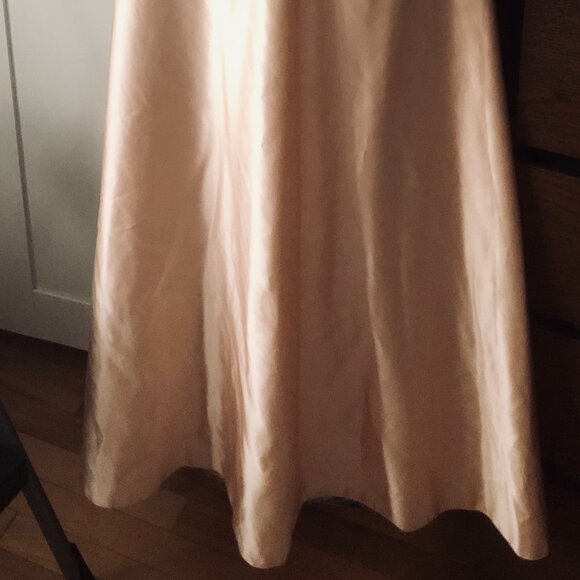 Christina Wu Celebration Formal Dress Size 10 | Sequin Top Satin Skirt Blush Gow - Picture 4 of 9